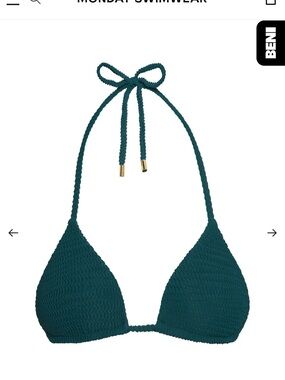 Monday Swimwear Palma top & bottom in evergreen crinkle